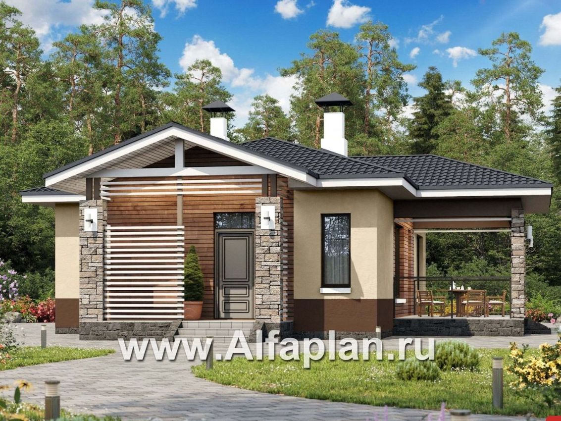 Одноэтажный дом с террасой Одноэтажный дом с террасой