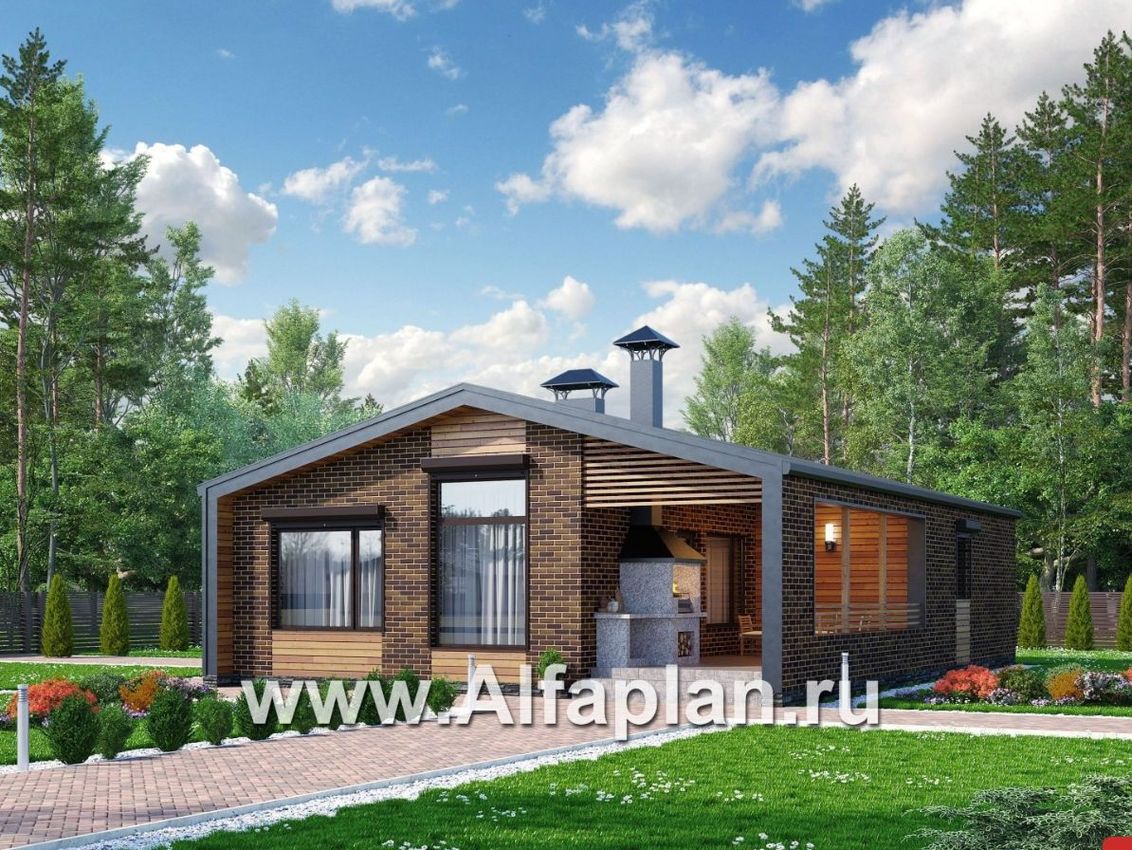 Проект одноэтажного дома с террасой Проект одноэтажного дома с террасой