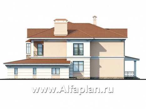 «Первый класс» - проект двухэтажного дома из кирпича, вилла, планировка со вторым светом и с эркером, с гаражом на 2 авто - превью фасада дома