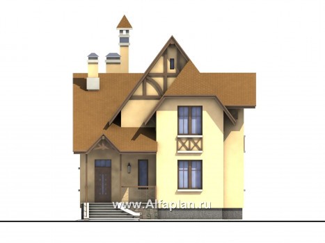 «Вива» - проект дома из кипича, для узкого участка, в стиле фахверк - превью фасада дома