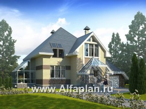 «Светлая жизнь» - проект дома с мансардой, с террасой, красивый дом с окнами в небо