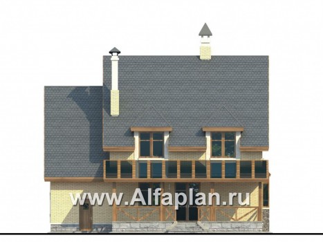 «Норд» - проект двухэтажного загородного дома, с гаражом и с террасой - превью фасада дома