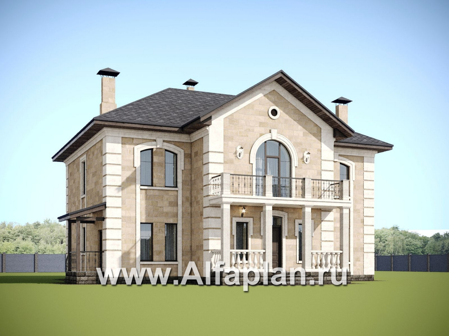 «Тиволи» - проект двухэтажного дома, в классическом стиле, с террасой - дизайн дома №2
