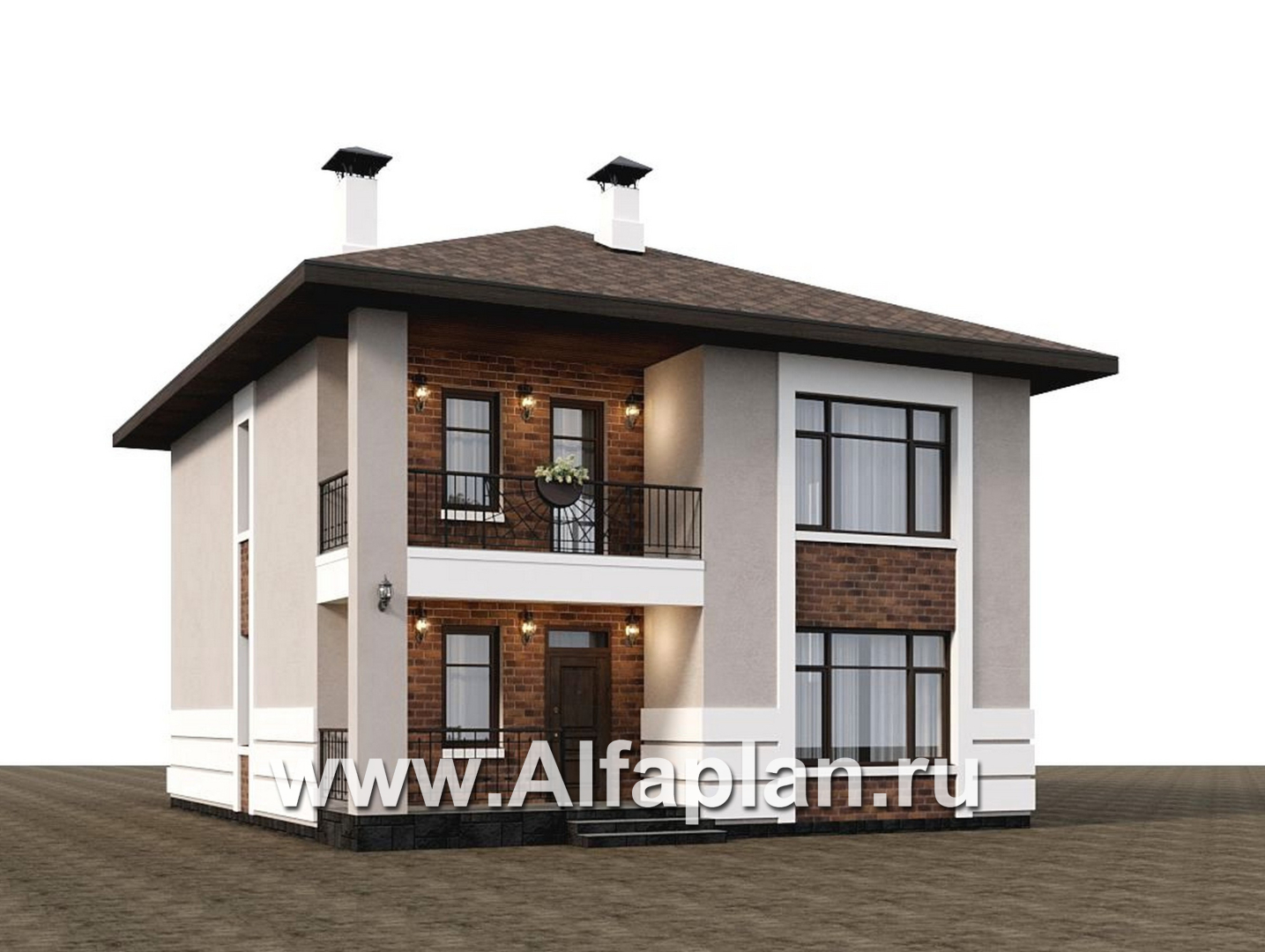 «Ладога» - проект двухэтажного дома из газобетона, с террасой, отличная планировка - дизайн дома №2