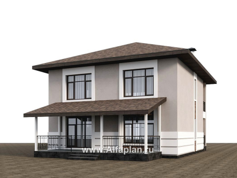 «Ладога» - проект двухэтажного дома из газобетона, с террасой, отличная планировка - превью дополнительного изображения №3