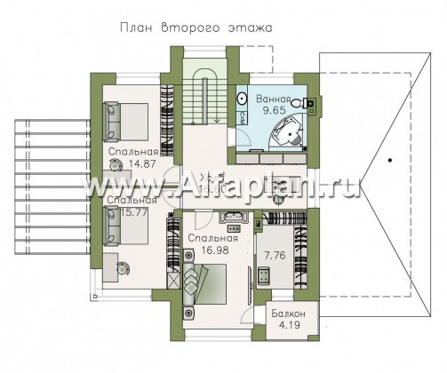 «Печора» - проект двухэтажного дома, в современном стиле, с сауной и с террасой, с гаражом - превью план дома