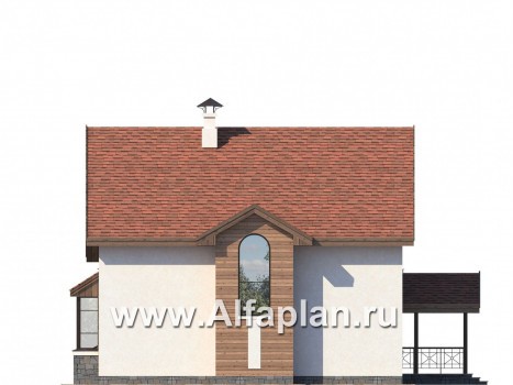 «Импульс» - проект двухэтажного дома, с террасой и гаражом, в современном стиле хай-тек - превью фасада дома