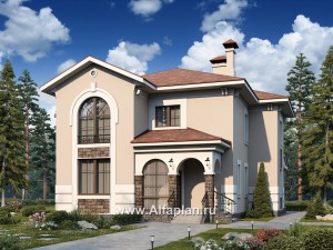 Превью проекта ««Белоостров» - проект двухэтажного дома, планировка с кабинетом на 1 эт, с террасой»