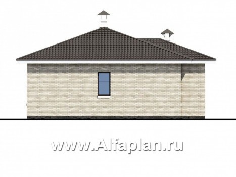 «Гестия» - проект одноэтажного дома, с террасой со стороны входа, в современном стиле - превью фасада дома
