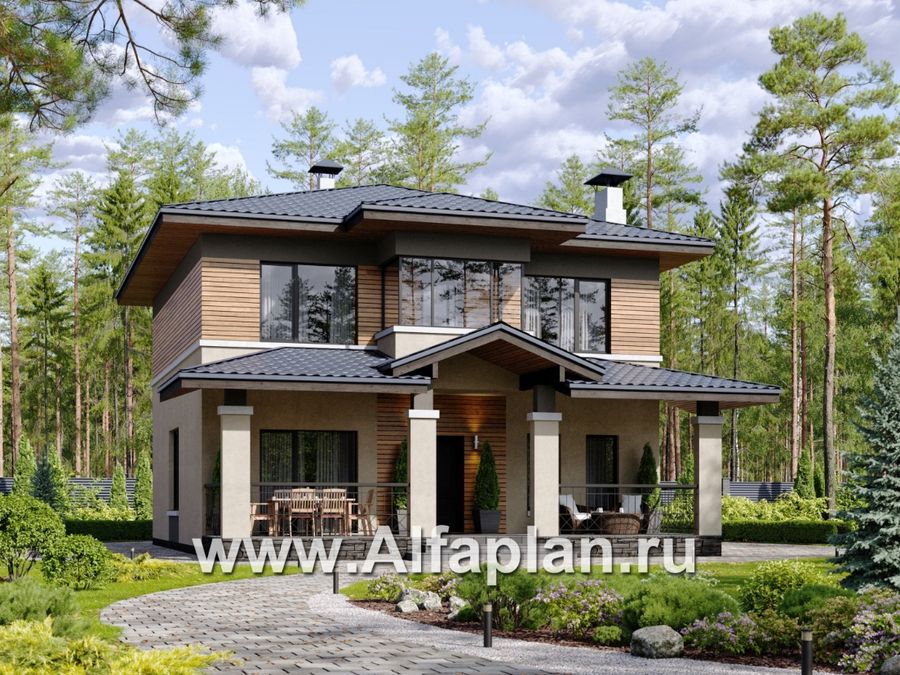 Проекты домов двухэтажных с террасой от 150 до 200
