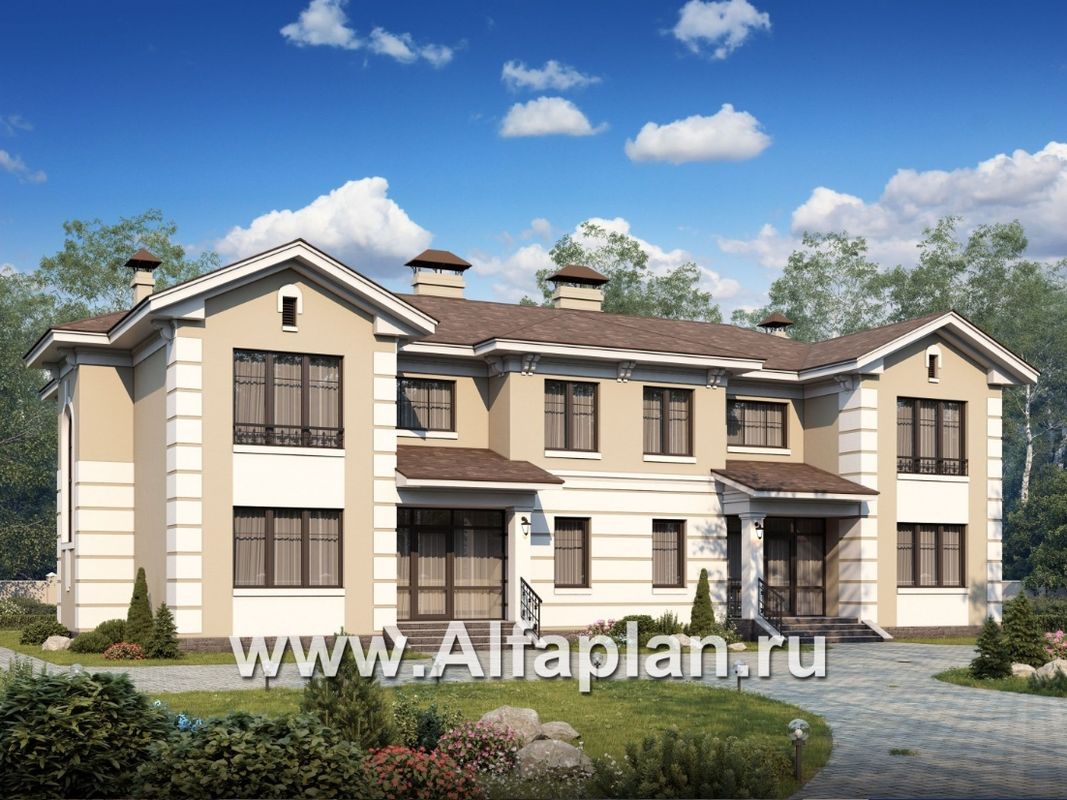 Проект таунхаус на две семьи (дуплекс)