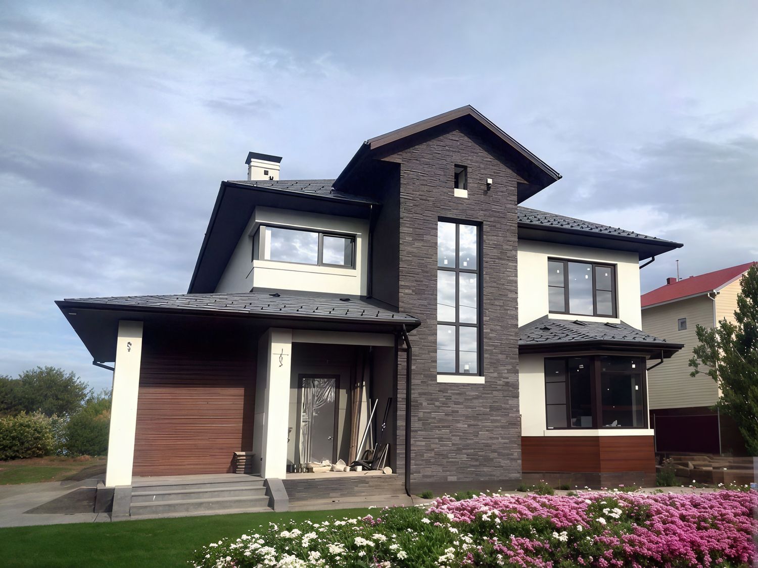 Превью для проекта в портфолио ««Оазис» - проект двухэтажного дома с эркером, с комфортной планировкой»