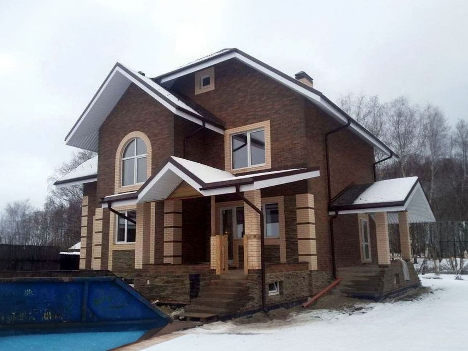 Превью для проекта в портфолио ««Ясная поляна» - проект двухэтажного дома, с эркером и с бильярдной»