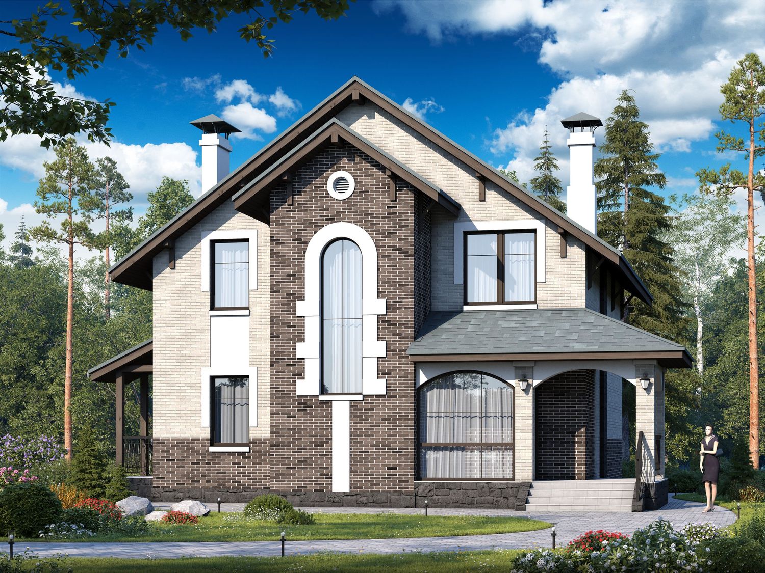 Превью для проекта в портфолио ««Виконт» - проект дома с мансардой, с отличной планировкой»