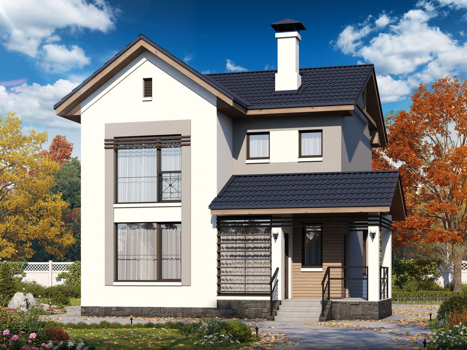 Превью для проекта в портфолио ««Каюткомпания» - проект двухэтажного дома для небольшой семьи, 3 спальни»