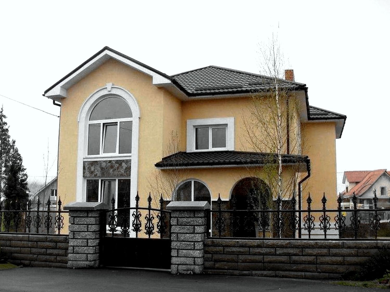 Превью для проекта в портфолио ««Белоостров» - красивый проект двухэтажного дома, планировка с кабинетом на 1 эт, терраса, эркер в столовой»