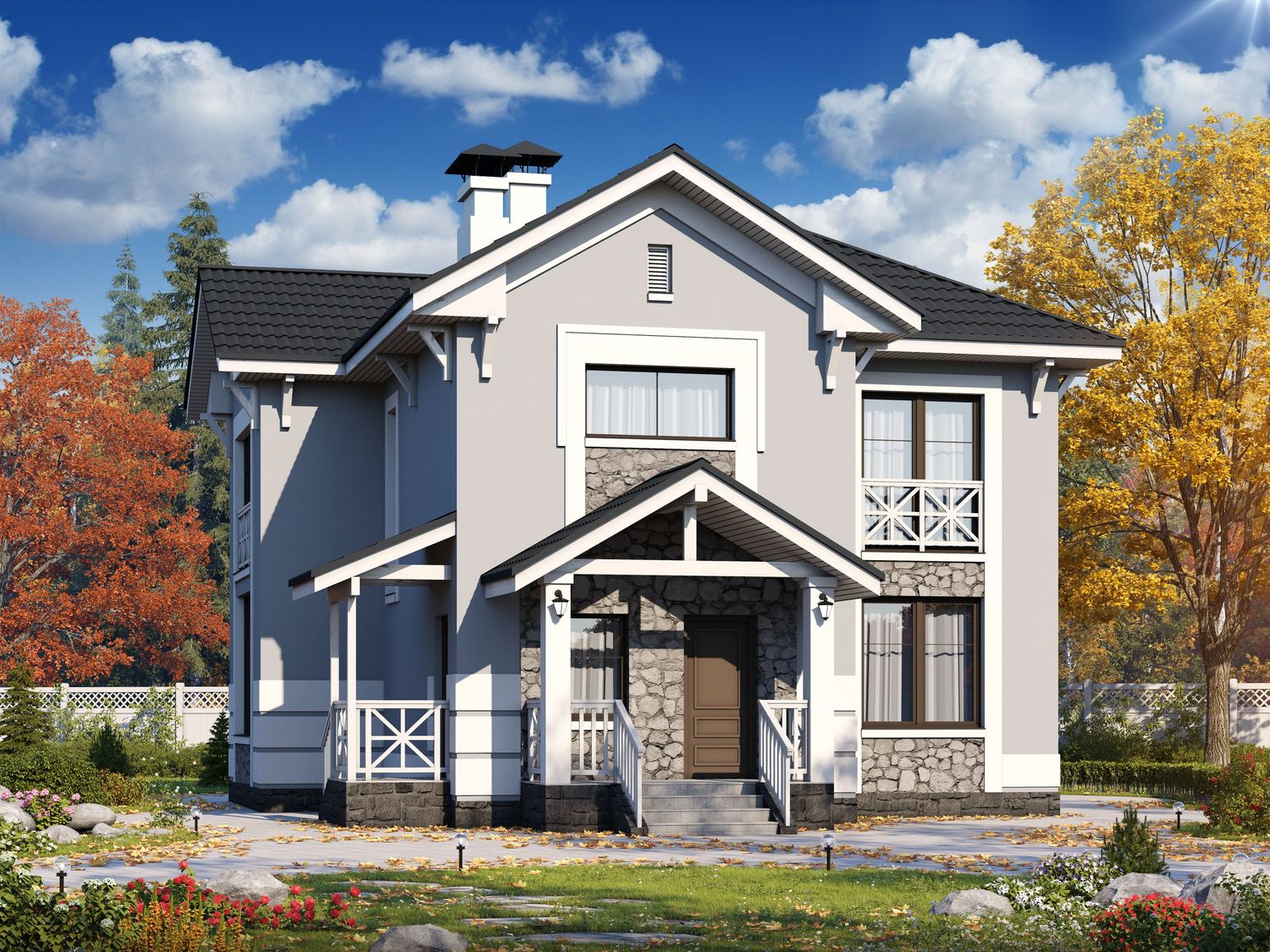 Превью для проекта в портфолио ««Линия жизни» - проект двухэтажного дома, с гостевой на 1 эт, в стиле эклектика»