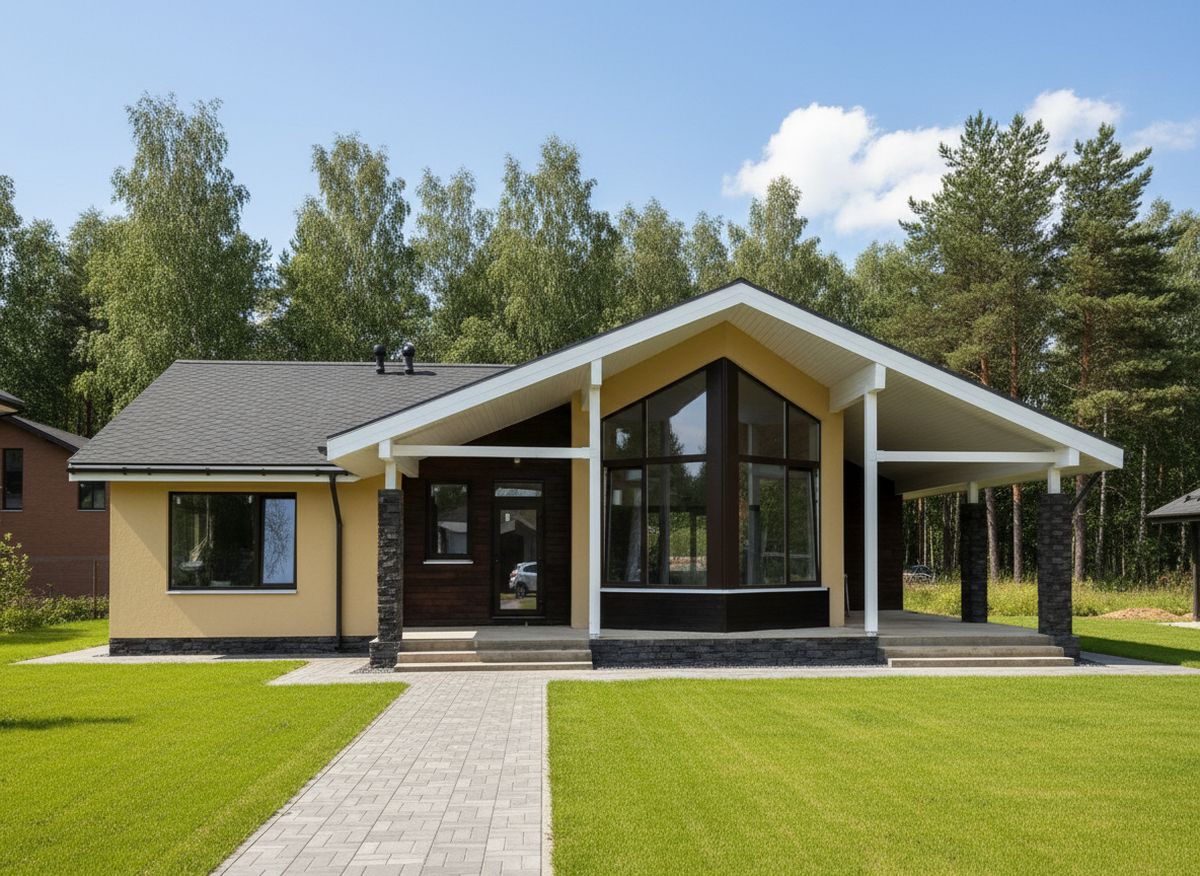 Превью для проекта в портфолио «От идеи до воплощения. «Яркий мир» - проект одноэтажного дома, с панорамным эркером, с просторной террасой»