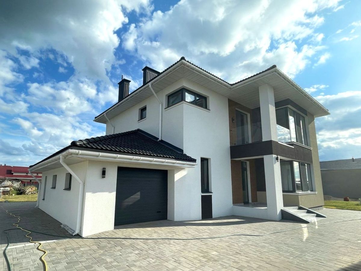 Превью для проекта в портфолио «Идеальная планировка. «Формула успеха» - красивый проект двухэтажного дома, из газобетона, с угловыми окнами, с гаражом»