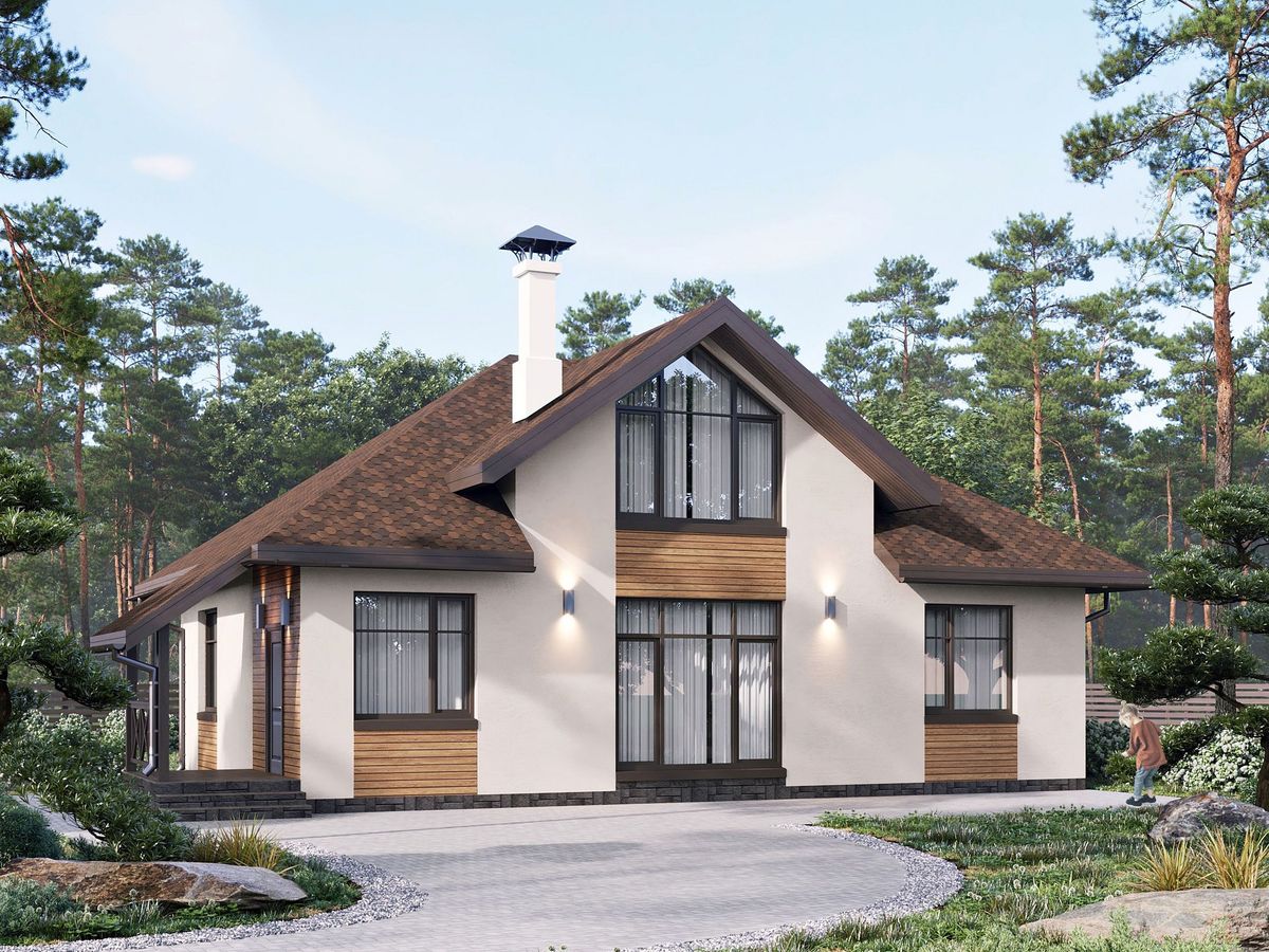 Превью для проекта в портфолио ««Тигода» - проект ЭКОНОМ дома с мансардой, в скандинавском стиле»