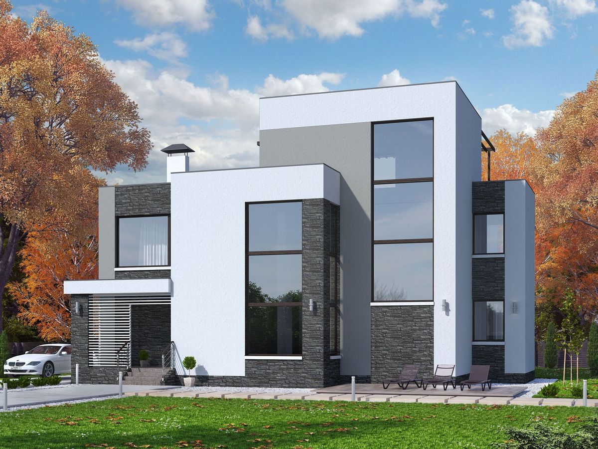 Превью для проекта в портфолио «Элитная вилла. «Альстер» — проект двухэтажного дома в стиле хай-тек, с эксплуатируемой кровлей»