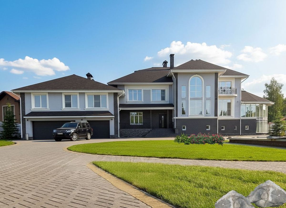 Превью для проекта в портфолио « «ИДЕНТИФИКАЦИЯ» - проект современной виллы, с бассейном и сауной, с квартирой для персонала и гаражом на 3 авто»