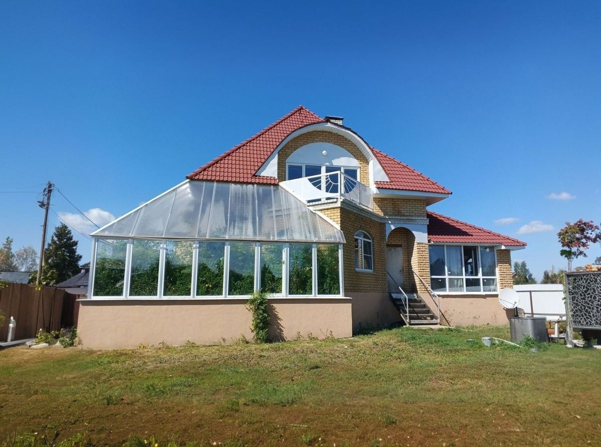 Превью для проекта в портфолио ««Кристалл» - проект дома с мансардой из газобетона, планировка дома с зимним садом»