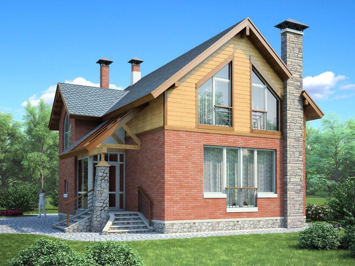 Превью для проекта в портфолио ««Вишневый сад» - проект небольшого дома с мансардой (дача)»