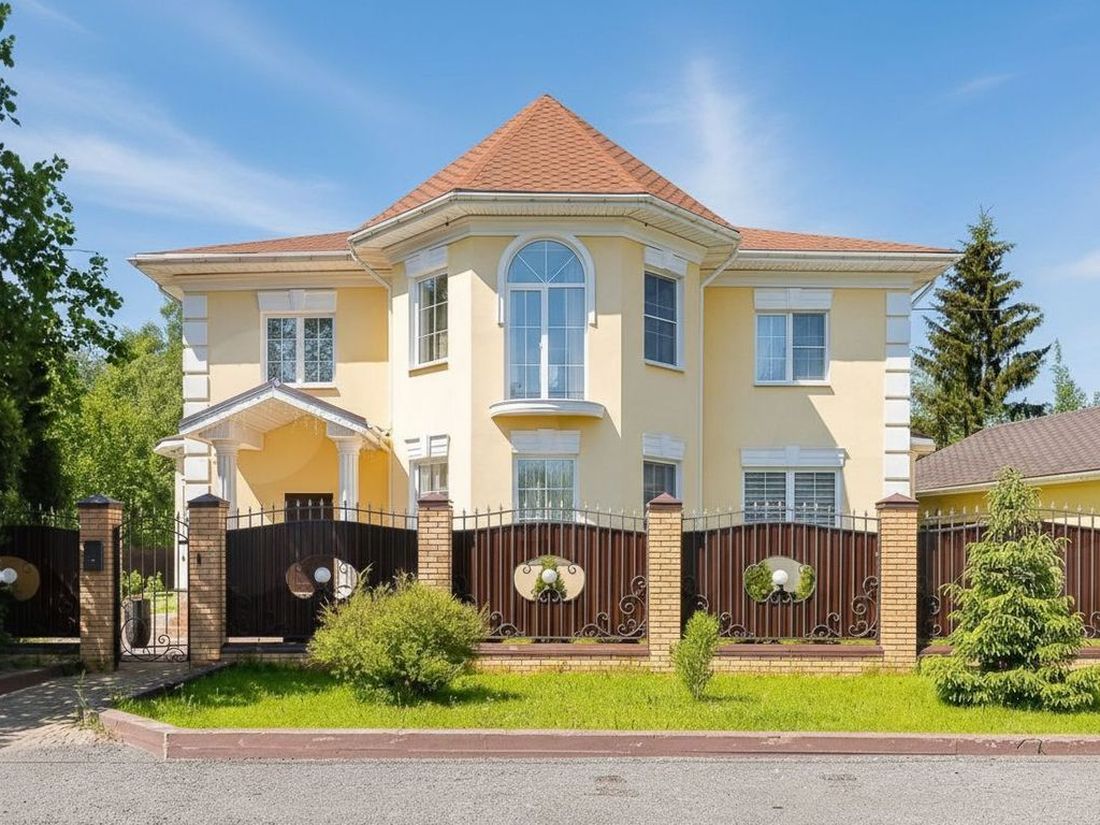 Превью для проекта в портфолио «Красивый особняк. «Белта» - проект двухэтажного дома из газобетона, планировка со вторым светом в гостиной, с эркером и террасой»