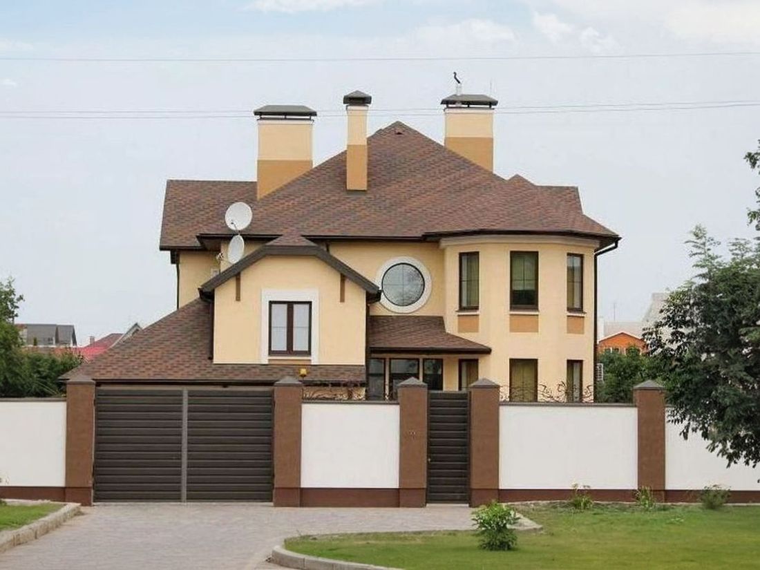 Превью для проекта в портфолио ««Амбиент» - красивый проект двухэтажного дома с эркером и с террасой, открытая планировка, с гаражом на 2 авто»