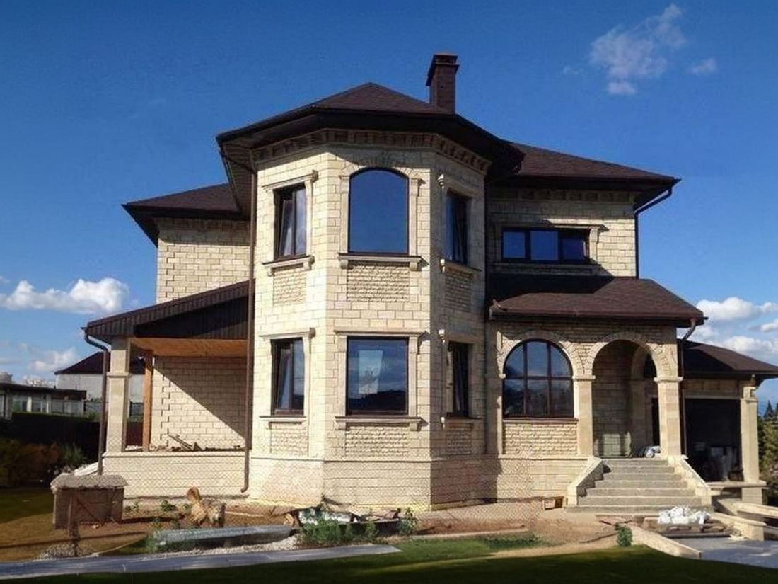 Превью для проекта в портфолио ««Модус Вивенди» - проект двухэтажного дома из газобетона, с террасой и с гаражом»