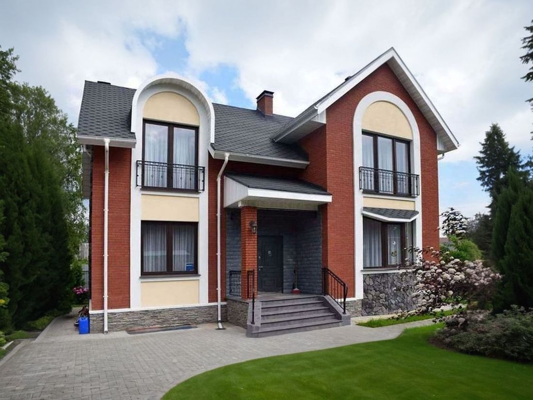 Превью для проекта в портфолио ««Фантазия» - красивый проект двухэтажного дома дома , с эркером и с террасой»