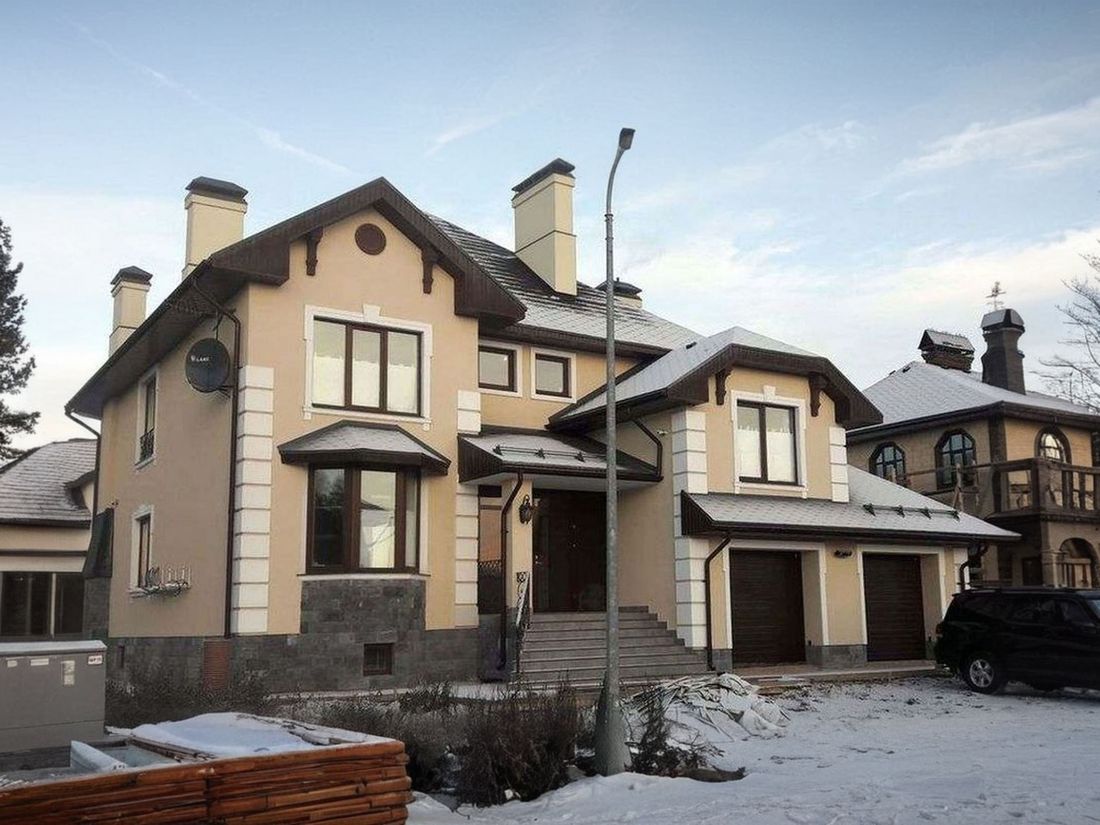 Превью для проекта в портфолио « «Эвридика» - проект загородного дома, с террасой и с гаражом на 2 авто, с цокольным этажом»