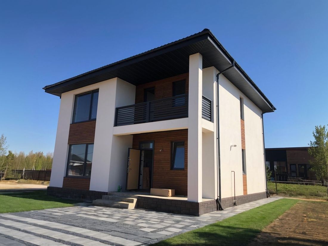 Превью для проекта в портфолио ««Селигер» - проект двухэтажного дома из газобетона, с террасой, отличная планировка»