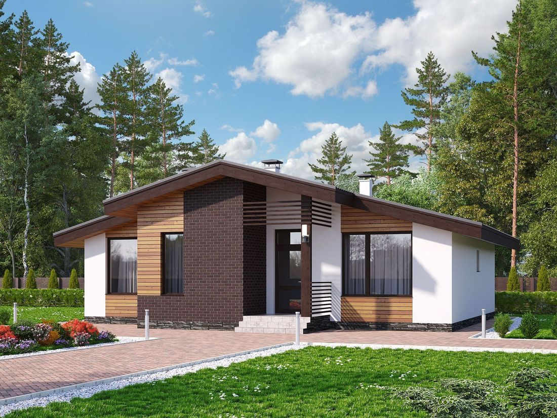 Превью для проекта в портфолио «КАРКАСНЫЙ ДОМ. «Альфа» - проект красивого одноэтажного дома, с сауной и с террасой в скандинавском стиле»