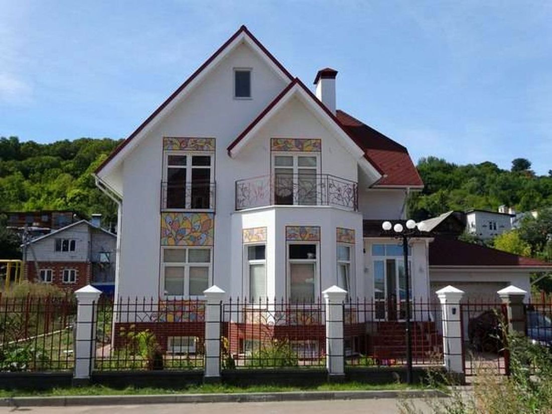 Превью для проекта в портфолио «Популярный проект. Проект двухэтажного дома из газобетона «Шевалье» с террасой, с гаражом и с эркером»