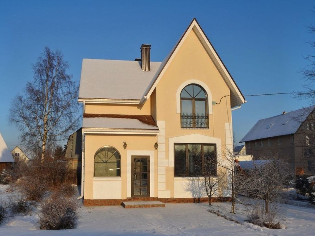 Превью для проекта в портфолио «Хит стройплощадок. Проект дома с мансардой из газобетона «Оптима», открытая планировка, фото»