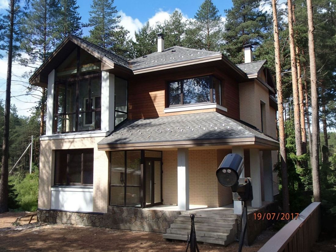 Превью для проекта в портфолио ««Вектор» - проект двухэтажного дома из газобетона с кабинетом и с террасой»