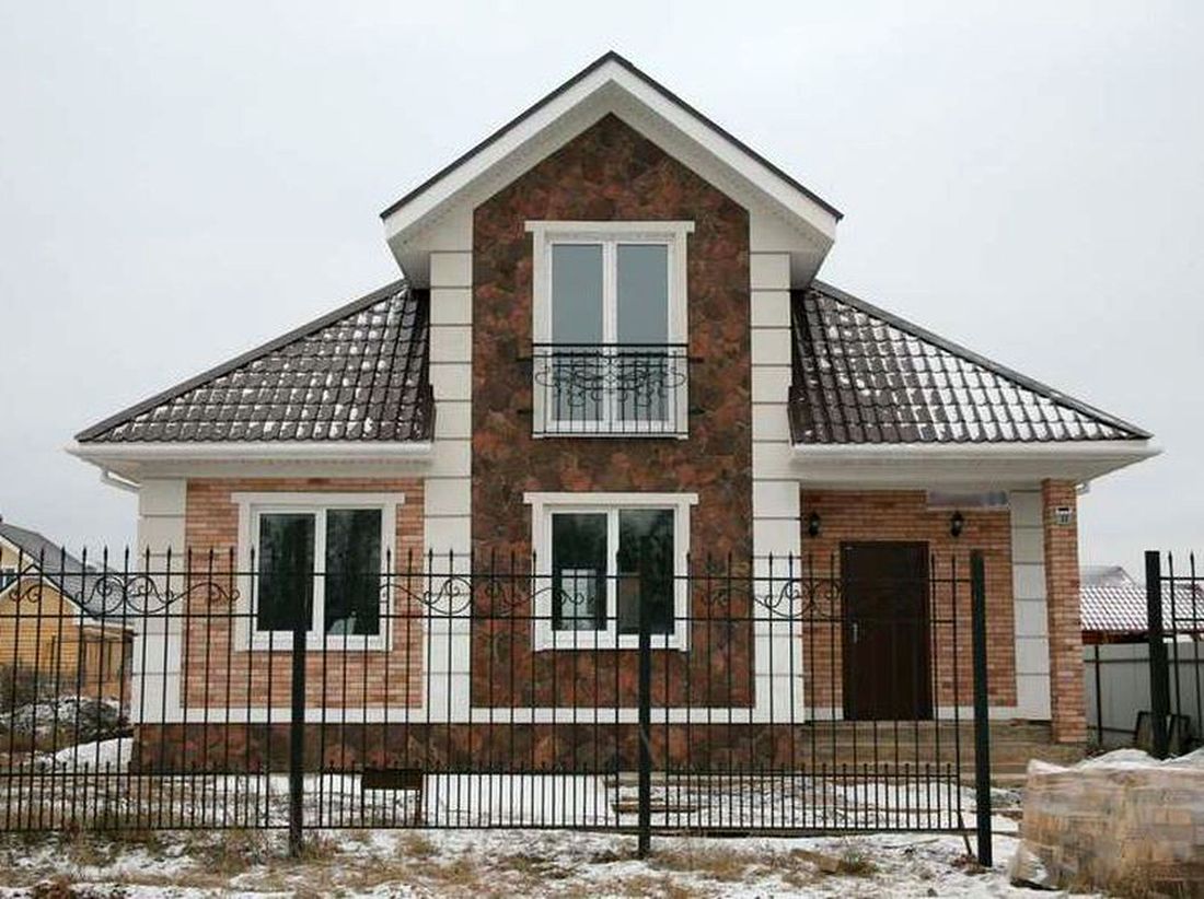 Превью для проекта в портфолио « «Замечательный сосед» - проект дома с мансардой, с остекленной террасой»