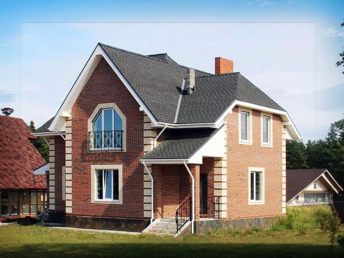 Превью для проекта в портфолио « Дом в стиле Петровское барокко. «Клио» - проект дома с мансардой, с эркером и с террасой»