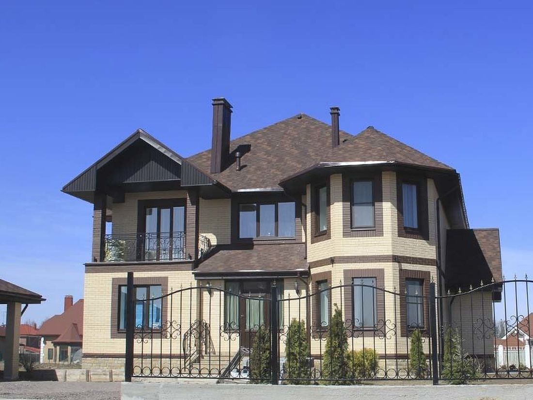 Превью для проекта в портфолио ««Воронцов» - проект двухэтажного дома из газобетона с эркером, с биллиардной в мансарде, комфортной планировкой»