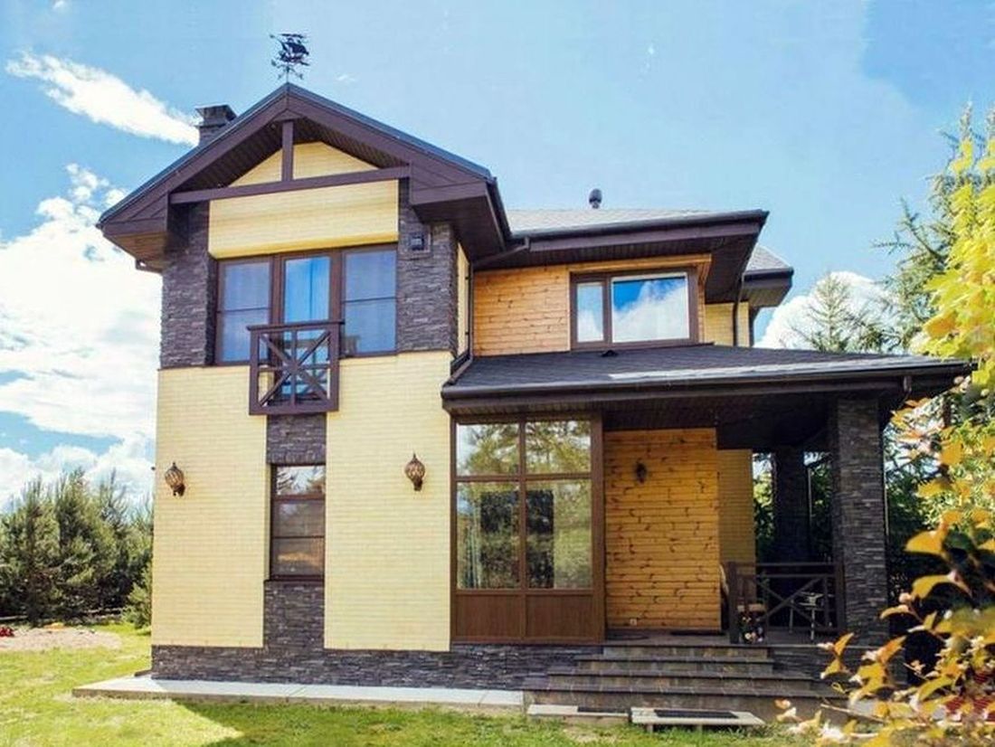 Превью для проекта в портфолио ««Оникс» - красивый проект двухэтажного дома, с террасой и с лоджией, для небольшого участка»