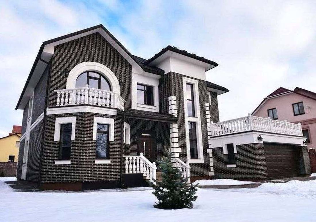 Превью для проекта в портфолио ««Феникс» - проект двухэтажного дома, с эркером, планировка с кабинетом на 1 эт и гаражом на 2 авто, терраса на крыше гаража»