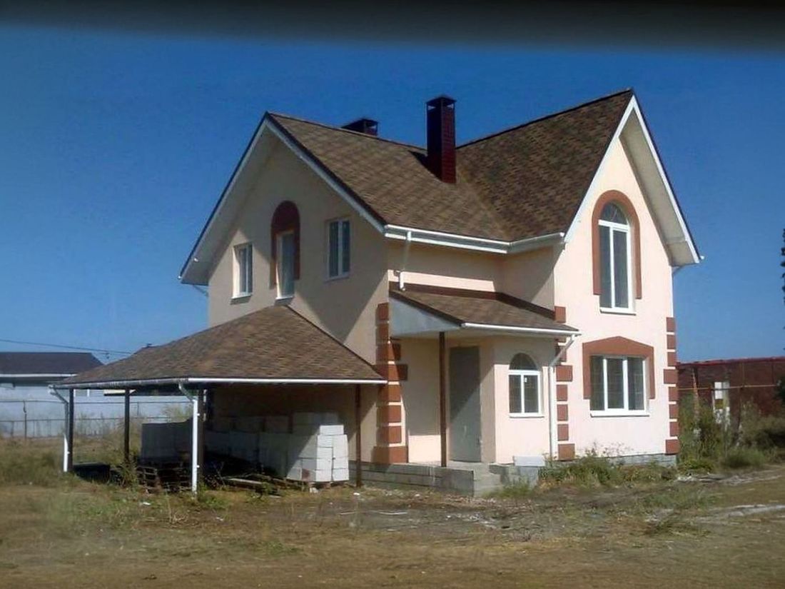 Превью для проекта в портфолио «Проект дома с мансардой из газобетона «Оптима», с террасой и гаражом»