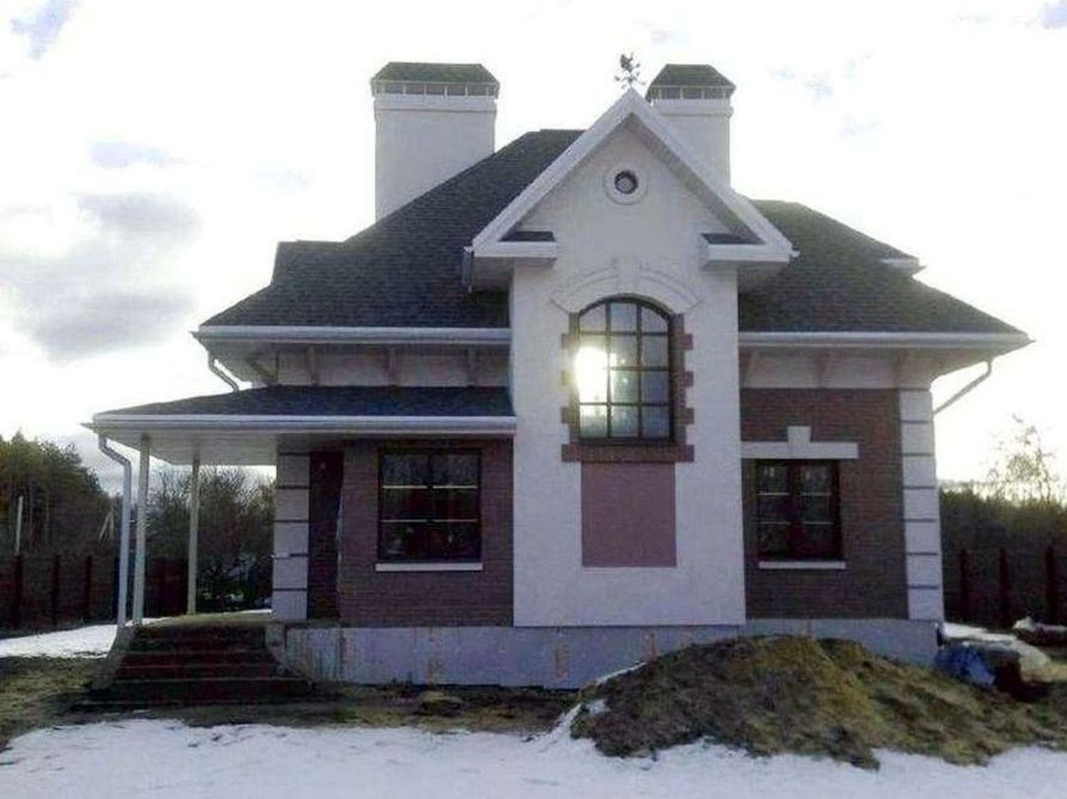 Превью для проекта в портфолио ««Шале Малек» - проект дома с мансардой, с террасой, в английском стиле»