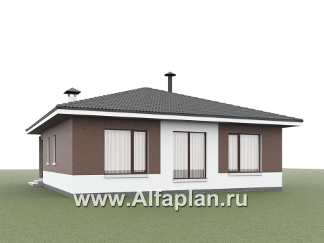 «Заозерье» - проект практичного, практичного одноэтажного коттеджа, планировка 2 спальни - превью дополнительного изображения №4