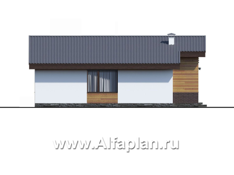 «Альфа» - проект красивого одноэтажного дома из газобетона, 4 (!) спальни, в скандинавском стиле  - превью фасада дома