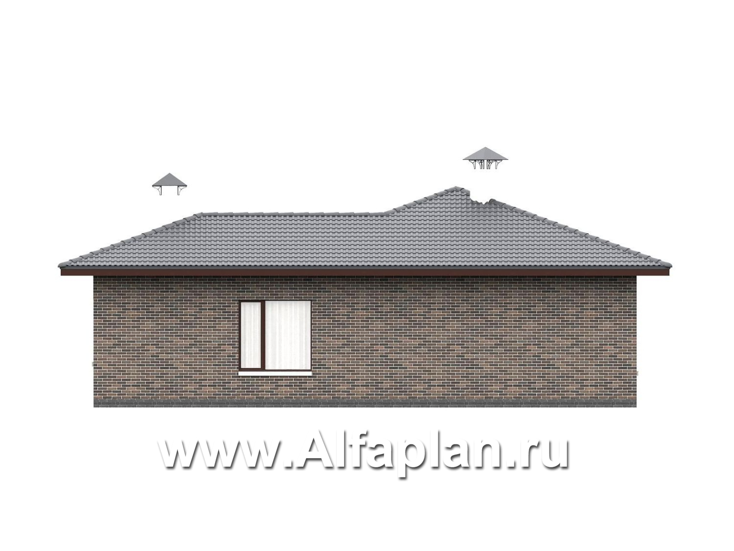 «Эдем» - проект одноэтажного дома с панорамным остеклением, с оригинальным планом,  3 спальни - фасад дома - фото №2