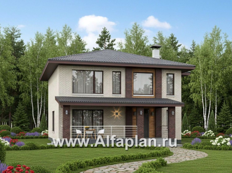 «Багира» - проект дома 10х10м, умная планировка, гостиная со стороны террасы, все комнаты - мастер спальни, с сауной  - превью дополнительного изображения №1