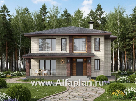 «Багира» - проект дома 10х10м, умная планировка, гостиная со стороны террасы, все комнаты - мастер спальни, с сауной  - превью дополнительного изображения №2